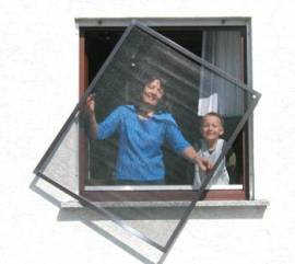 Fliegengitter Fenster 130 x 150 cm - Rahmen braun * System 30x13 * - Bild vergr��ern 